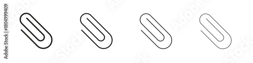 Attachment clip icon. Simple outline style pack on white background. Suitable for Graphic designs