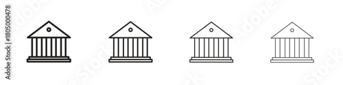 Bank icon. Simple outline style pack on white background. Suitable for Graphic designs