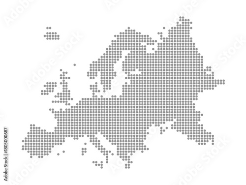 Dotted Europe Map. Europe Continent Map Vector Illustration.