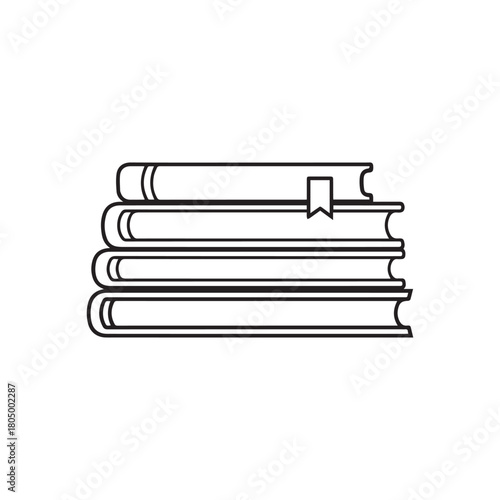 Book stack icon for education and library