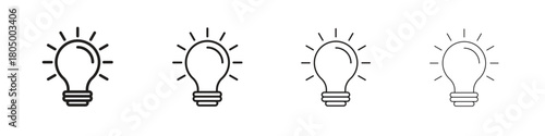 Bulb icon. Simple outline style pack on white background. Suitable for Graphic designs