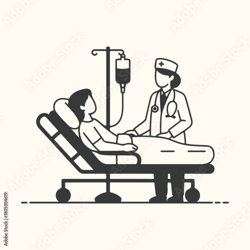 Business people, a man and woman, sitting at a desk with a laptop and computer in the office