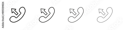 Call outgoing icon. Simple outline style pack on white background. Suitable for Graphic designs