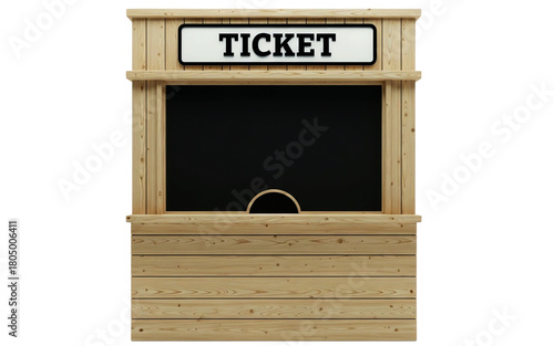 Ticket booth isolated on transparent background for events