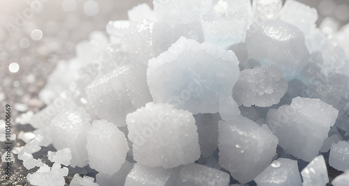 Macro Close Up of White Salt Crystals