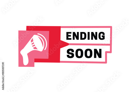 Vector modern symbol, Ending soon illustration design. Banner art template for business