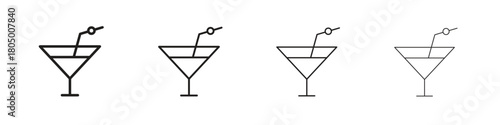 Cocktail icon. Simple outline style pack on white background. Suitable for Graphic designs
