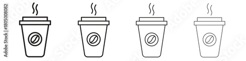 Coffee icon. Simple outline style pack on white background. Suitable for Graphic designs