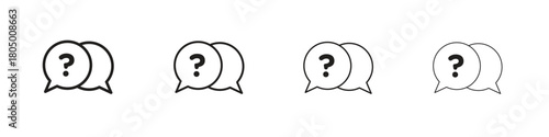 Comment question icon. Simple outline style pack on white background. Suitable for Graphic designs