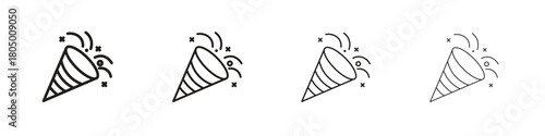 Confetti icon. Simple outline style pack on white background. Suitable for Graphic designs