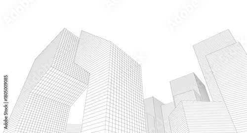 ​​abstract architecture 3d illustration background	
