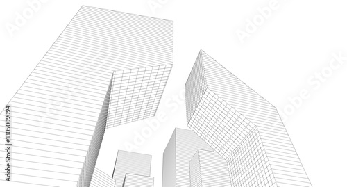 ​​abstract architecture 3d illustration background	
