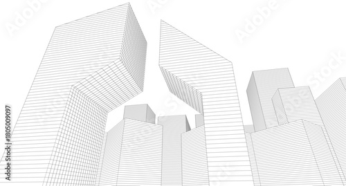 ​​abstract architecture 3d illustration background	
