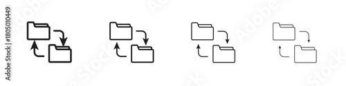 Data transfer icon. Simple outline style pack on white background. Suitable for Graphic designs
