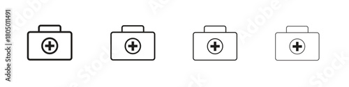 Doctor bag icon. Simple outline style pack on white background. Suitable for Graphic designs