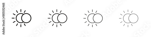 Eclipse icon. Simple outline style pack on white background. Suitable for Graphic designs