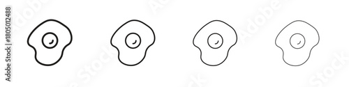 Egg fried icon. Simple outline style pack on white background. Suitable for Graphic designs