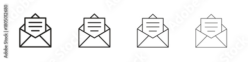 Envelope open icon. Simple outline style pack on white background. Suitable for Graphic designs