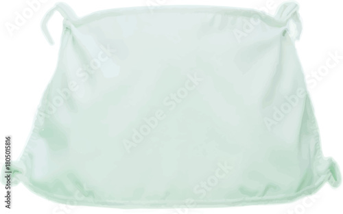 Light Blue Fabric Storage Basket with Ties.