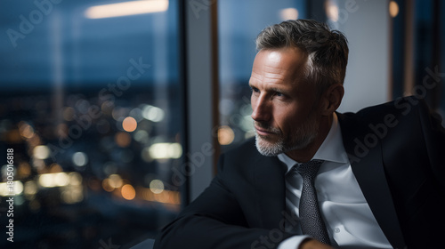 Solitary CEO in luxurious office facing the weight of command
