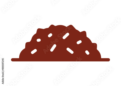 Mulch vector icon. Applied on soil to improve growth and soil quality. White background.