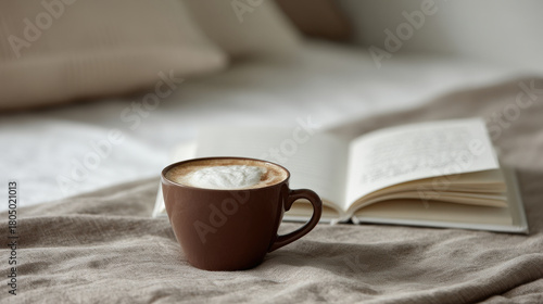 cozy coffee table set up with delicious cappuccino and detailed recipe notes displayed prominently