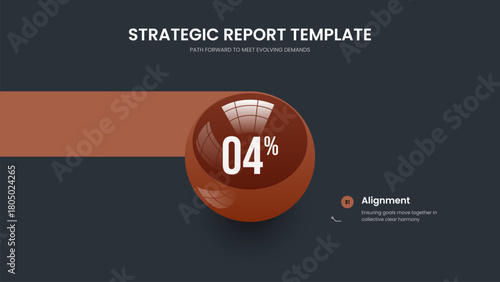 Simple Overview 1 Step Infographic Slideshow Design. Professional Development One Option Graph Presentation Layout. Advertising Innovation Slide Template Vector Illustration.