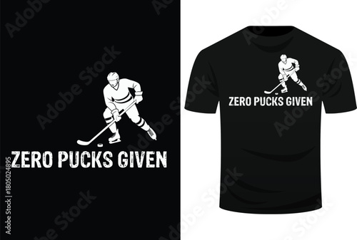 Funny Hockey Zero Pucks Given Sports Player Gift Svg Design
