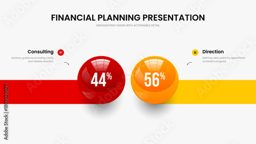 Medical Strategy 2 Option Graph Frame Design. Professional Showcase Presentation Layout Vector Illustration. Colorful Forecast Two Step Chart Slideshow Template.