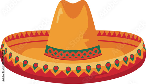 Colorful Mexican sombrero with decorative band and brim pattern mexico culture