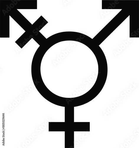 Transgender symbol icon combining male, female, and intersex symbols pride LGBTQ