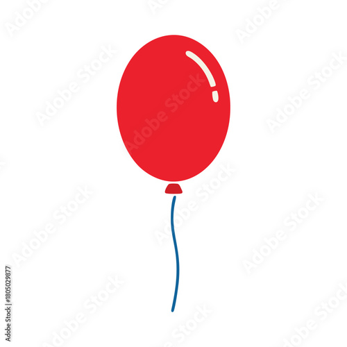 vector red balloon isolated on white