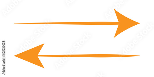 Two opposing orange arrows pointing in opposite directions on white background.