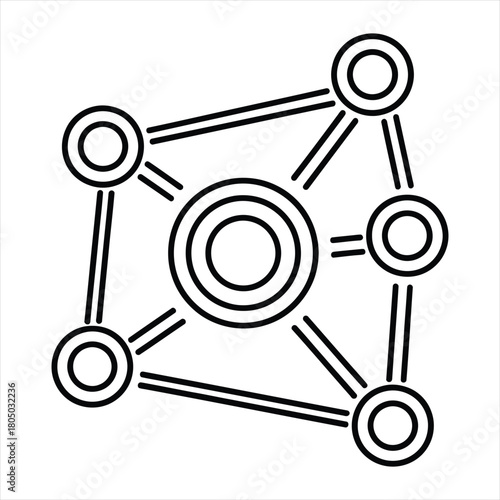 Interconnected system structure icon