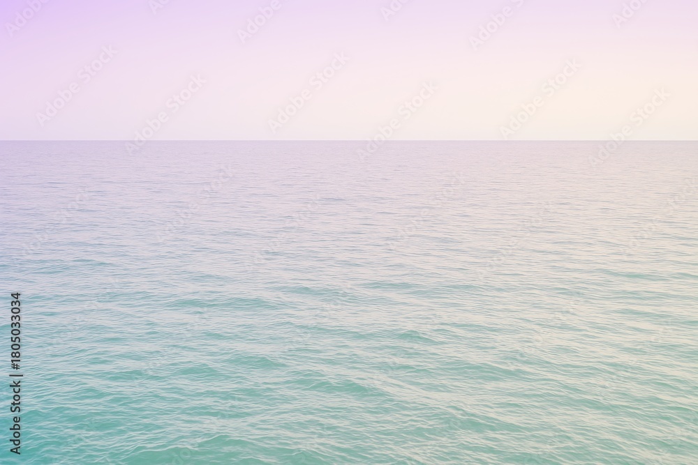 Obraz premium Serene pastel ocean horizon with gentle waves creating a calming, ethereal backdrop for relaxation and tranquility