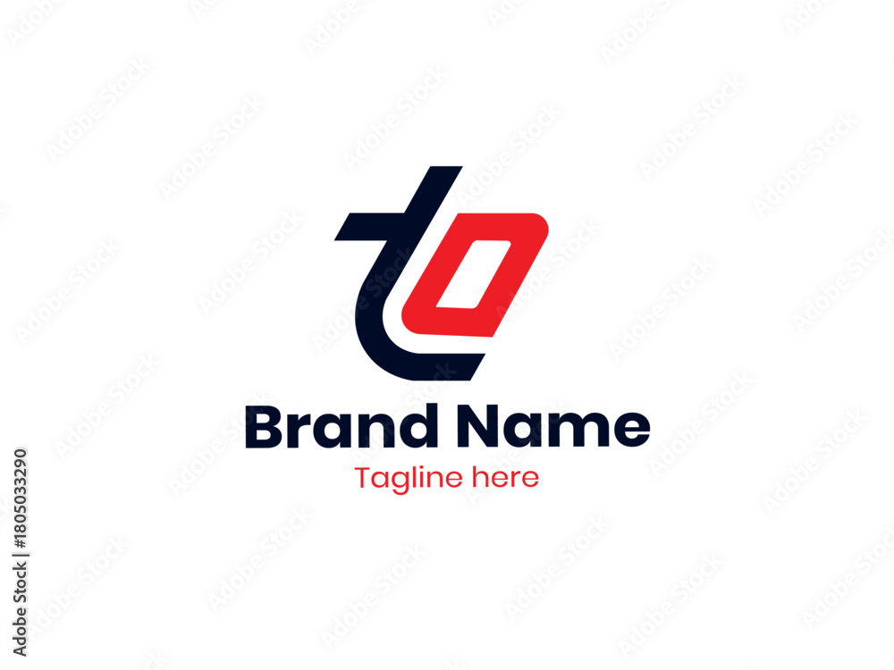 Obraz premium Creative TO letter logo design. Unique TO monogram logo Red and Black color. TO logo, OT logo, OT letter, OT letter design. 