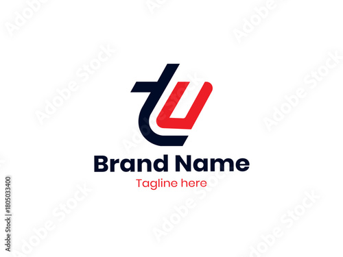 Free Download Creative TU letter logo design. Unique TU monogram logo Red and Black color. TU logo, UT logo, UT letter, UT letter design.  - GFXLoad