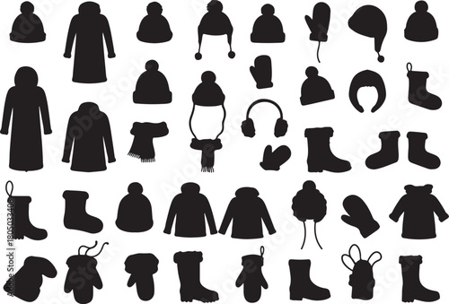 Women silhouette fashion clothing set illustration