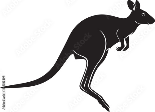 Silhouette of a kangaroo mid jump a dynamic symbol of australian wildlife and nature