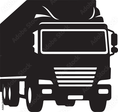 Truck with trailer driving on the road