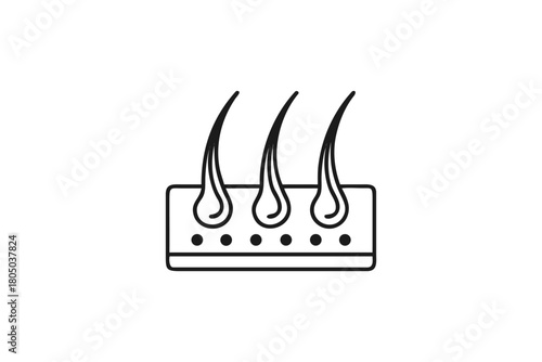 Outline Hair Follicle Structure Icon Representing Hair Growth Dermatology Research and Health
