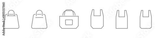 Packages line icons set with editable stroke, isolated on transparent background. Minimal outline shopping and delivery symbols for shipping, logistics, and e-commerce design.
