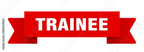trainee ribbon isolated on transparent background. trainee ribbon