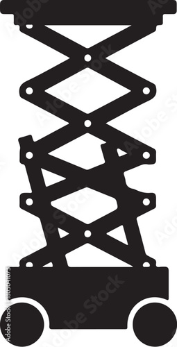 Scissor Lift Silhouette with Wheels generated ar6cwjar6cwjar6c on transparent background