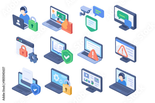 Education icon settings vector access cyber class device exam hygiene lock scanner
