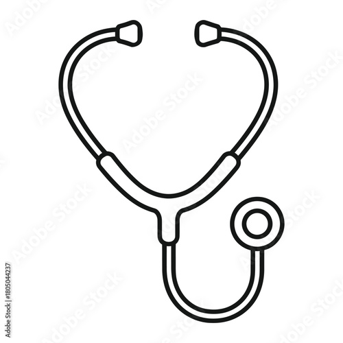 Simple outline drawing of a medical stethoscope EPS
