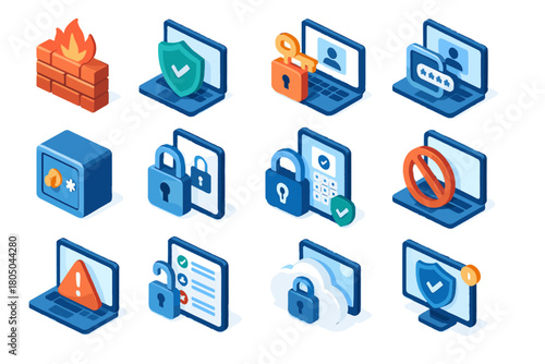Firewall security cloud data password login secure icon user edtech icons denial