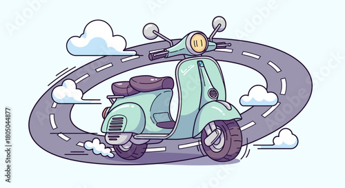 man riding a scooter