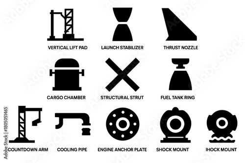 Structural tank space vector anchor vacuum nozzle icon chamber shock deep thruster