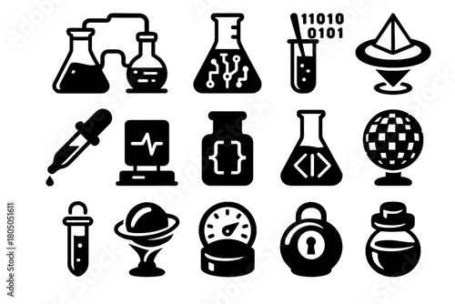 Potion electric cyber filter infusion alchemy plasma vector ring tool icon spectral